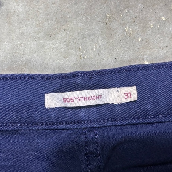 Levi’s 505 Blue Straight Leg Mid Rise Stretch Denim Jeans Size 31 - Picture 4 of 9